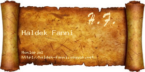 Haldek Fanni névjegykártya
